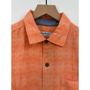 Tommy Bahama Shirt Mens Medium Orange Performance Coconut Point Beach